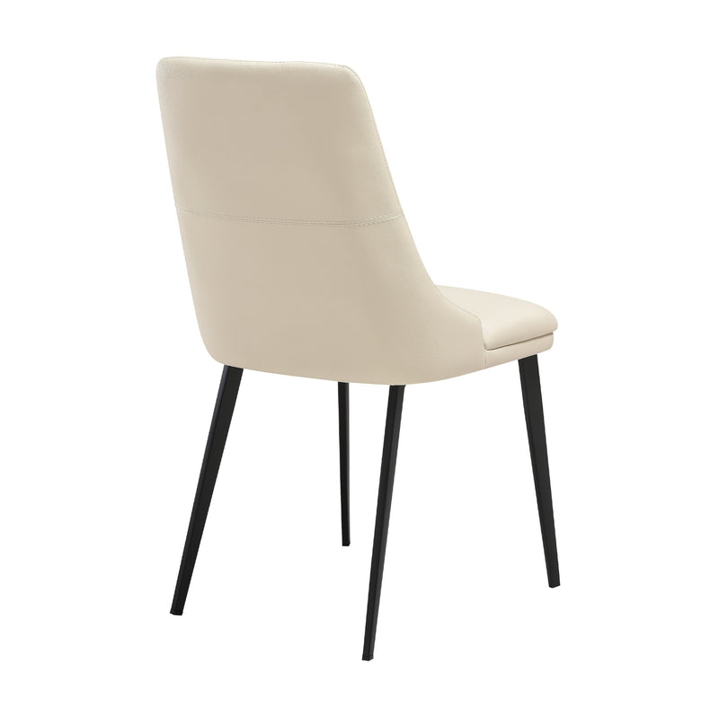 Knox Genesis 7 Piece Dining Set with Sintered Stone Top and Beige Faux Leather Chairs - Furniture City (CA)l