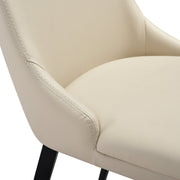Knox Genesis 7 Piece Dining Set with Sintered Stone Top and Beige Faux Leather Chairs - Furniture City (CA)l