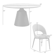 Knox Lucia 5 Piece Dining Set with Sintered Stone Top and Gray Fabric Chairs - Furniture City (CA)l