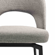 Knox Lucia 5 Piece Dining Set with Sintered Stone Top and Gray Fabric Chairs - Furniture City (CA)l