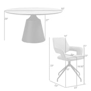 Knox Penny 7 Piece Dining Set with Sintered Stone Top and Gray Fabric Chairs - Furniture City (CA)l