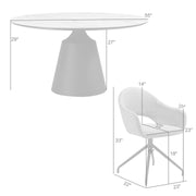 Knox Pria 7 Piece Dining Set with Sintered Stone Top and Gray Fabric Chairs - Furniture City (CA)l