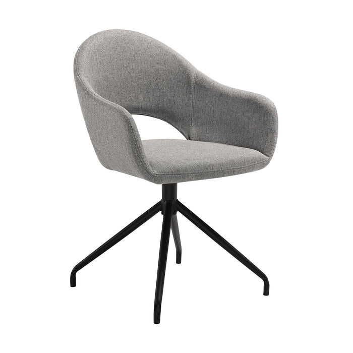 Knox Pria 7 Piece Dining Set with Sintered Stone Top and Gray Fabric Chairs