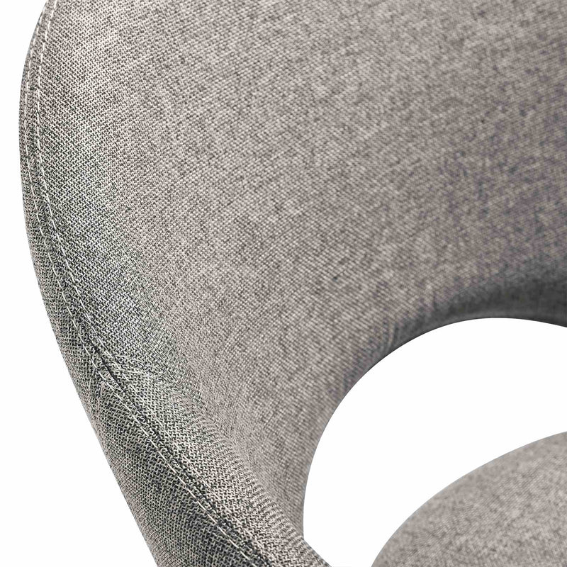 Knox Pria 7 Piece Dining Set with Sintered Stone Top and Gray Fabric Chairs - Furniture City (CA)l