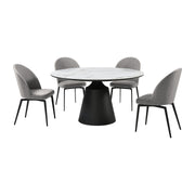 Knox Sunny 5 Piece Dining Set with Gray Fabric Chairs - Furniture City (CA)l