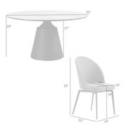 Knox Sunny 5 Piece Dining Set with Gray Fabric Chairs - Furniture City (CA)l