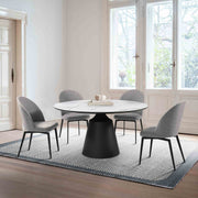 Knox Sunny 5 Piece Dining Set with Gray Fabric Chairs - Furniture City (CA)l