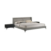 Legend 3 Piece Gray Fabric King Platform Bed and Nightstands Bedroom Set - Furniture City (CA)l