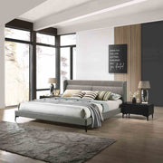 Legend 3 Piece Gray Fabric King Platform Bed and Nightstands Bedroom Set - Furniture City (CA)l