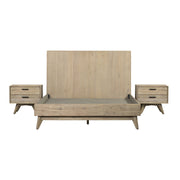Baly 3 Piece Acacia King Platform Bed and Nightstands Bedroom Set - Furniture City (CA)l