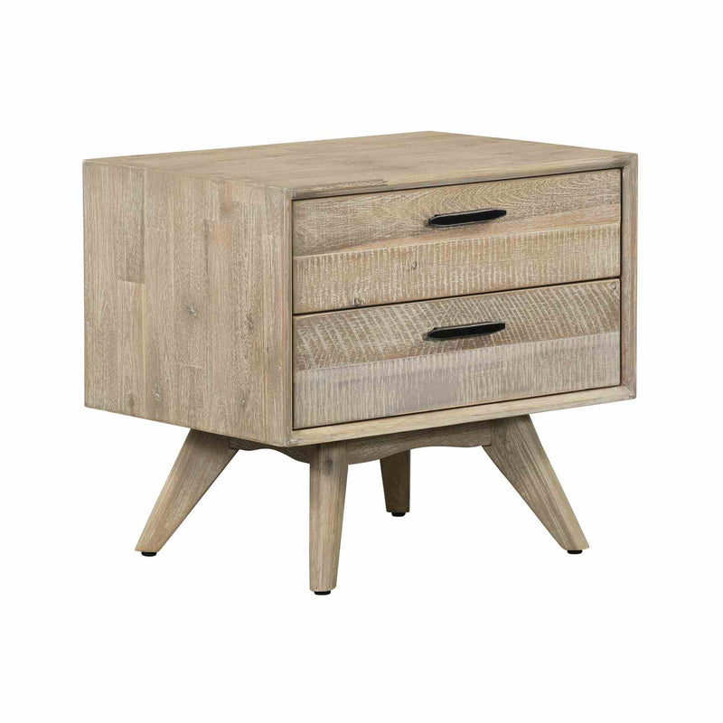 Baly 3 Piece Acacia Queen Platform Bed and Nightstands Bedroom Set - Furniture City (CA)l