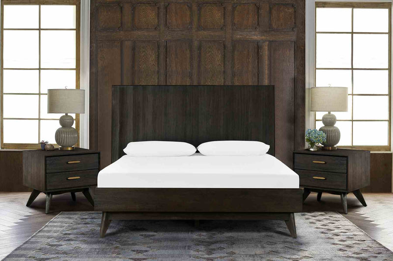 Baly 3 Piece Acacia King Loft Bed and Nightstands Bedroom Set - Furniture City (CA)l