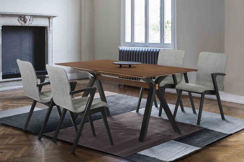 Laredo and Varde 5 Piece Black Rectangular Dining Set - Furniture City (CA)l