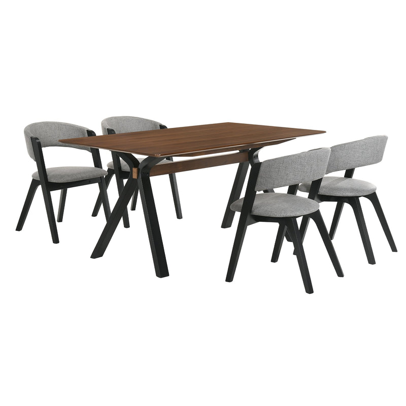 Laredo and Rowan 5 Piece Black Rectangular Dining Set - Furniture City (CA)l