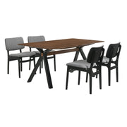 Laredo and Lima 5 Piece Black Rectangular Dining Set - Furniture City (CA)l