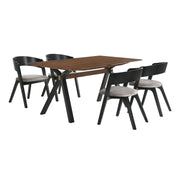Laredo and Jackie 5 Piece Black Rectangular Dining Set - Furniture City (CA)l