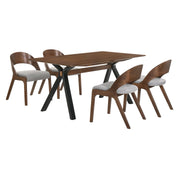 Laredo and Polly 5 Piece Walnut Rectangular Dining Set - Furniture City (CA)l