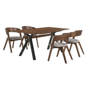 Laredo and Jackie 5 Piece Walnut Rectangular Dining Set - Furniture City (CA)l
