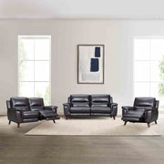 Lizette Brown Leather Power Recliner 3 Piece Living Room Set with USB - Furniture City (CA)l