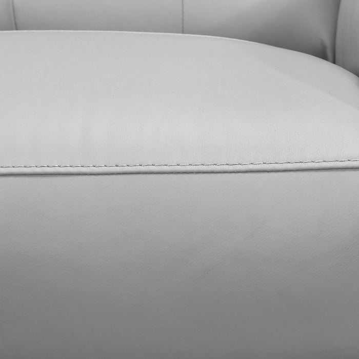 Lizette Dove Gray Leather Power Recliner 3 Piece Living Room Set with USB