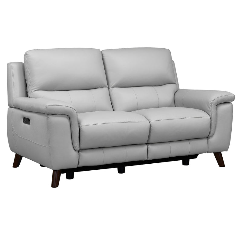 Lizette Dove Gray Leather Power Recliner 3 Piece Living Room Set with USB - Furniture City (CA)l