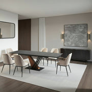 Moore Modern 8-Piece Dining Set with Sintered Stone Table Top and 4-Door Sideboard - Furniture City (CA)l