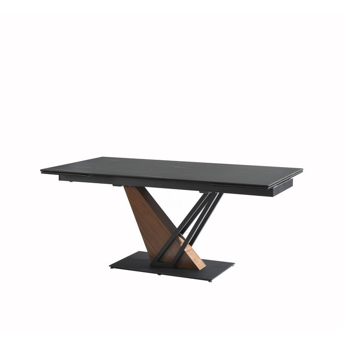 Moore Modern 8-Piece Dining Set with Sintered Stone Table Top and 4-Door Sideboard