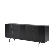 Moore Modern 8-Piece Dining Set with Sintered Stone Table Top and 4-Door Sideboard - Furniture City (CA)l