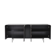 Moore Modern 8-Piece Dining Set with Sintered Stone Table Top and 4-Door Sideboard - Furniture City (CA)l