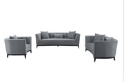 Melange 3 Piece Gray Velvet Living Room Seating Set - Furniture City (CA)l