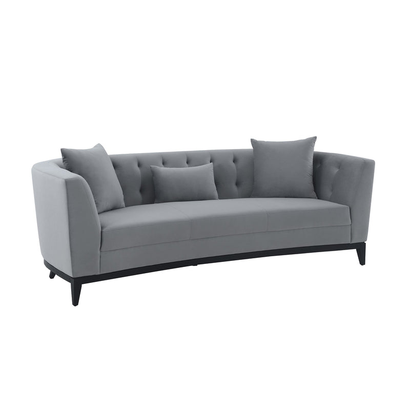 Melange 3 Piece Gray Velvet Living Room Seating Set - Furniture City (CA)l