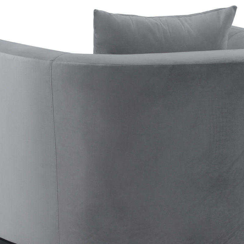 Melange 3 Piece Gray Velvet Living Room Seating Set - Furniture City (CA)l