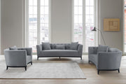 Melange 3 Piece Gray Velvet Living Room Seating Set - Furniture City (CA)l