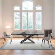 Milena Kenna 5 Piece Dining Set with Gray Fabric Chairs - Furniture City (CA)l