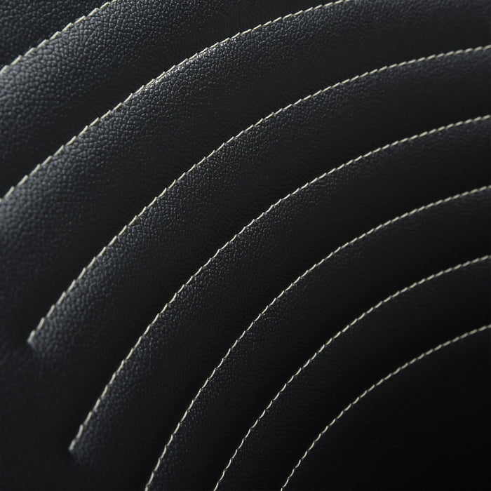 Milena Rocco 7 Piece Extendable Dining Set with Taupe Gray and Black Faux Leather Chairs