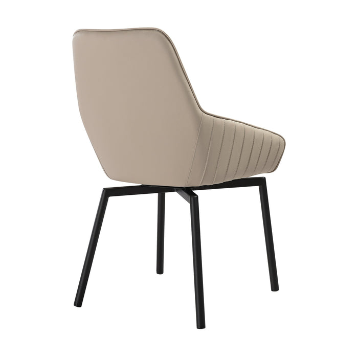 Milena Shilo 5 Piece Extendable Dining Set with Champagne Faux Leather Chairs