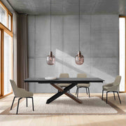 Milena Shilo 5 Piece Extendable Dining Set with Taupe Gray Faux Leather Chairs - Furniture City (CA)l