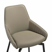 Milena Shilo 5 Piece Extendable Dining Set with Taupe Gray Faux Leather Chairs - Furniture City (CA)l