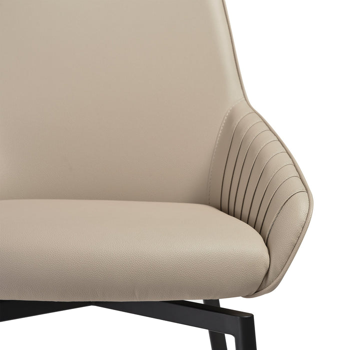 Milena Shilo 7 Piece Extendable Dining Set with Champagne Faux Leather Chairs