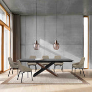 Milena Shilo 7 Piece Extendable Dining Set with Taupe Gray Faux Leather Chairs - Furniture City (CA)l