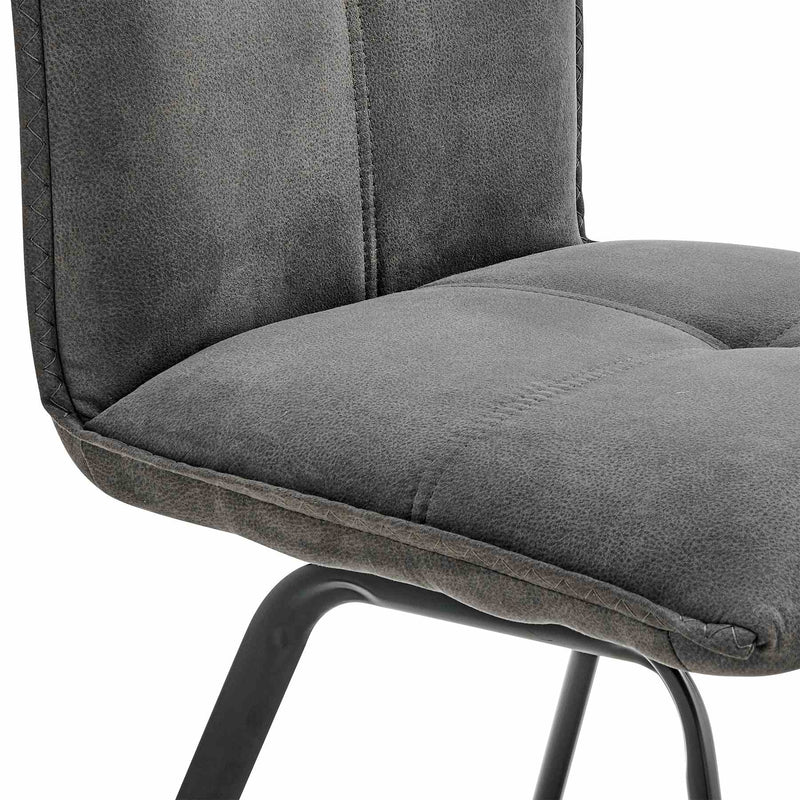 Margot and Rylee 5 Piece Modern Rectangular Dining Set in Light Gray Melamine Wood and Charcoal Fabric - Furniture City (CA)l