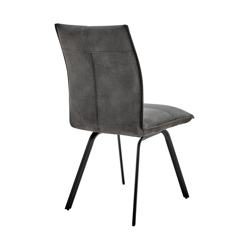 Margot and Rylee 7 Piece Modern Rectangular Dining Set in Light Gray Melamine Wood and Charcoal Fabric - Furniture City (CA)l