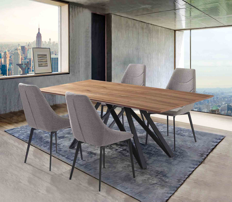 Modena Mid-Century Walnut Wood 5 Piece Dining Set - Furniture City (CA)l