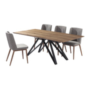 Wade Mid-Century Walnut Wood 5 Piece Dining Set - Furniture City (CA)l
