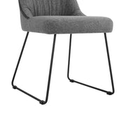 Modena Quartz 5 Piece Dining Set with Gray Fabric Chairs - Furniture City (CA)l