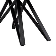 Modena Quartz 5 Piece Dining Set with Gray Fabric Chairs - Furniture City (CA)l