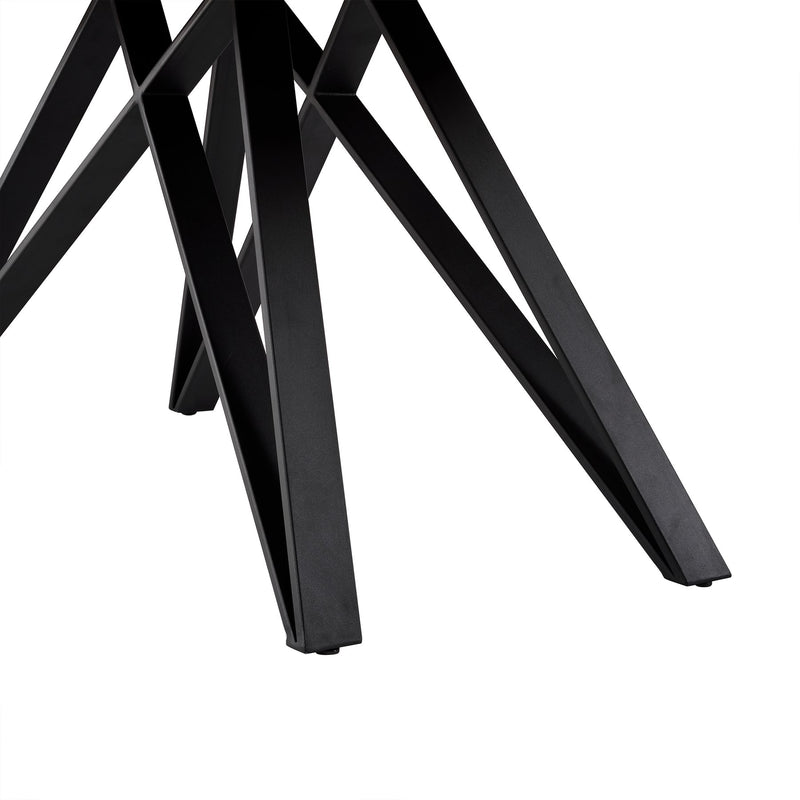 Modena Quartz 5 Piece Dining Set with Gray Fabric Chairs - Furniture City (CA)l