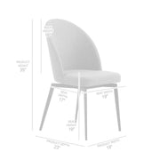 Modena Quartz 7 Piece Dining Set with Gray Fabric Chairs - Furniture City (CA)l