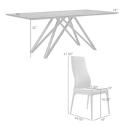 Modena Parker 5 Piece Dining Set with Gray Fabric Chairs - Furniture City (CA)l