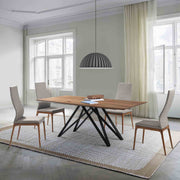 Modena Parker 5 Piece Dining Set with Gray Fabric Chairs - Furniture City (CA)l